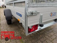 Aussteller / Saris MP  305 153 1500 1 Alu Tieflader - Einachser 1500 KG  Anhänger gebremst mit Reling und Laubgitter