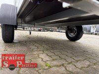 Aussteller / Saris MP  305 153 1500 1 Alu Tieflader - Einachser 1500 KG  Anhänger gebremst mit Reling und Laubgitter