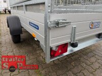 Saris MP  305 153 1500 1 Alu Tieflader - Einachser 1500 KG  Anhänger gebremst mit Reling und Laubgitter