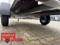 Saris MP  305 153 1500 1 Alu Tieflader - Einachser 1500 KG  Anhänger gebremst mit Reling und Laubgitter