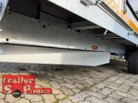 EDUARD 5022 -GD- Hochlader, Auffahrschienen & Winde, extra Bodenunterstützung, Bordwände 30cm -3000kg- Lfh: 63cm -195/50R13 mit Hochplane SP-Line Schiebeplane links - ÖKO Schräge - Rollo - Mittelrunge