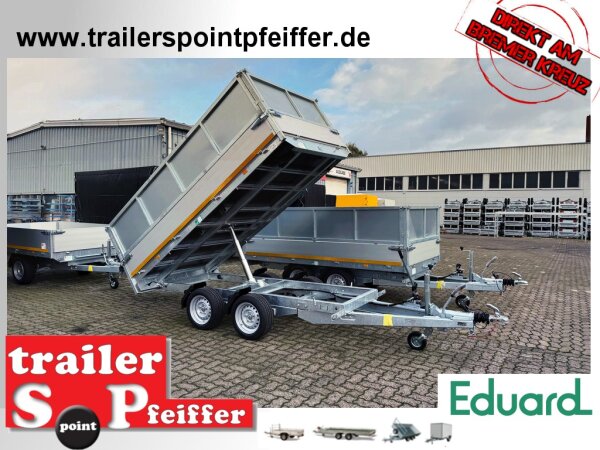 EDUARD 3116 -GD- Heckkipper, Bordwände 30cm -2700kg- H-Pumpe - Lfh: 63cm -195/50R13 mit Stahl - Kastenaufsatz