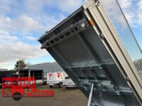 HUMBAUR HTK 2700.27 I 267 x 150 I 2700 KG I Dreiseitenkipper mit E-Pumpe - Rampenschacht mit SI-GI Laubgitter 70 cm