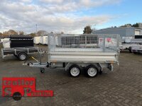 HUMBAUR HTK 2700.27 I 267 x 150 I 2700 KG I Dreiseitenkipper mit E-Pumpe - Rampenschacht mit SI-GI Laubgitter 70 cm