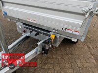 HUMBAUR HTK 2700.27 I 267 x 150 I 2700 KG I Dreiseitenkipper mit E-Pumpe - Rampenschacht mit SI-GI Laubgitter 70 cm