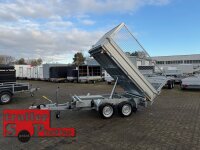 HUMBAUR HTK 2700.27 I 267 x 150 I 2700 KG I Dreiseitenkipper mit E-Pumpe - Rampenschacht mit SI-GI Laubgitter 70 cm