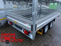 HUMBAUR HT 203116 Hochlader ALU 2000 kg - 310 x 165 mit SI-GI Laubgitter - Flachplane und 3 Bügel