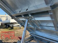 HUMBAUR HTK 2700.31 I 314 x 175 I 2700 KG I Dreiseitenkipper mit E-Pumpe - Rampenschacht  mit SI-GI Laubgitetr