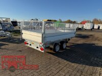HUMBAUR HTK 2700.31 I 314 x 175 I 2700 KG I Dreiseitenkipper mit E-Pumpe - Rampenschacht  mit SI-GI Laubgitetr