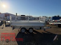 HUMBAUR HTK 2700.31 I 314 x 175 I 2700 KG I Dreiseitenkipper mit E-Pumpe - Rampenschacht  mit SI-GI Laubgitetr