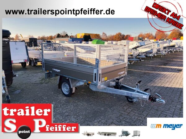 WM Meyer HLNK 1523/141 GOLD EDITION - 1500 kg ALU Rückwärtskipper gebremst - 195/50R13 mit SI-GI Laubgitter