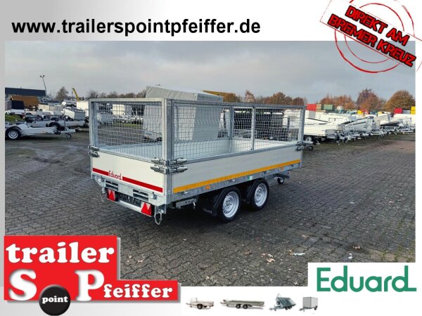 EDUARD 3116 -GD- 3 Seitenkipper, Auffahrschienen, Bordwände 30cm -2700kg- E & H-Pumpe - Lfh: 63cm -195/50R13 mit EDUARD 3116 - Laubgitter pendelbar - 70cm hoch