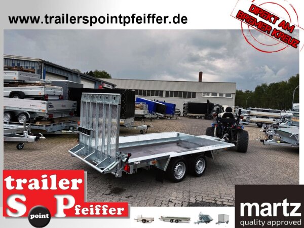 martz BAU-3 350/2 S  3000 kg Baumaschinentransporter - Heckrampe