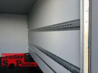 martz KARGO 300/2 - 750 KG Tandem Plywood Kofferanhänger  - ungebremst mit Zurrleisten - Heckstützen - 100 KM/H