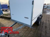 martz KARGO 300/2 - 750 KG Tandem Plywood Kofferanhänger  - ungebremst mit Zurrleisten - Heckstützen - 100 KM/H