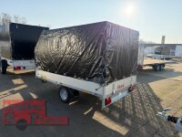 Aussteller - EDUARD 2514 -UE- Hochlader, Bordwände 30cm -0750kg- Lfh: 56cm -195/55R10 mit Hochplane ÖKO N-Line Stahl - Gestell - Giebeldach 130