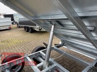 HUMBAUR HUK 273117 I 314 x 175 I 2700 KG I Rückwärtskipper mit Handpumpe mit ALU Aufsatzbordwänden 30 cm
