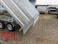 HUMBAUR HUK 273117 I 314 x 175 I 2700 KG I Rückwärtskipper mit Handpumpe mit ALU Aufsatzbordwänden 30 cm
