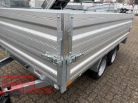 HUMBAUR HUK 273117 I 314 x 175 I 2700 KG I Rückwärtskipper mit Handpumpe mit ALU Aufsatzbordwänden 30 cm