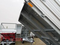 HUMBAUR HUK 152715 I 268 x 150 I 1500 KG I Rückwärtskipper mit Handpumpe mit ALU Aufsatzbordwänden 30 cm