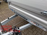 HUMBAUR HUK 152715 I 268 x 150 I 1500 KG I Rückwärtskipper mit Handpumpe mit ALU Aufsatzbordwänden 30 cm