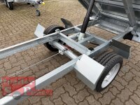 HUMBAUR HUK 152715 I 268 x 150 I 1500 KG I Rückwärtskipper mit Handpumpe mit ALU Aufsatzbordwänden 35 cm