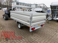 HUMBAUR HUK 152715 I 268 x 150 I 1500 KG I Rückwärtskipper mit Handpumpe mit ALU Aufsatzbordwänden 35 cm