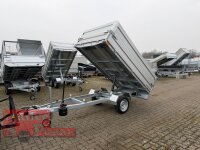 HUMBAUR HUK 152715 I 268 x 150 I 1500 KG I Rückwärtskipper mit Handpumpe mit ALU Aufsatzbordwänden 35 cm