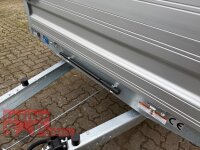 HUMBAUR HUK 202715 I 268 x 150 I 2000 KG I Rückwärtskipper mit Handpumpe mit ALU Aufsatzbordwänden 30 cm