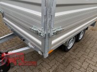 HUMBAUR HUK 202715 I 268 x 150 I 2000 KG I Rückwärtskipper mit Handpumpe mit ALU Aufsatzbordwänden 30 cm