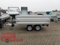 HUMBAUR HUK 202715 I 268 x 150 I 2000 KG I Rückwärtskipper mit Handpumpe mit ALU Aufsatzbordwänden 30 cm
