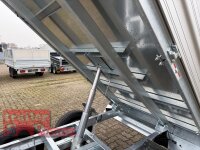 HUMBAUR HUK 202715 I 268 x 150 I 2000 KG I Rückwärtskipper mit Handpumpe mit ALU Aufsatzbordwänden 35 cm