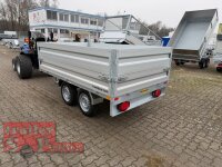 HUMBAUR HUK 202715 I 268 x 150 I 2000 KG I Rückwärtskipper mit Handpumpe mit ALU Aufsatzbordwänden 35 cm