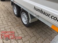 HUMBAUR HUK 202715 I 268 x 150 I 2000 KG I Rückwärtskipper mit Handpumpe mit ALU Aufsatzbordwänden 35 cm
