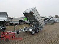 HUMBAUR HUK 202715 I 268 x 150 I 2000 KG I Rückwärtskipper mit Handpumpe mit ALU Aufsatzbordwänden 35 cm