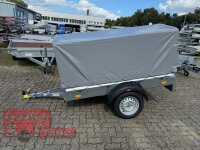 Aussteller / HUMBAUR Steely 750 kg ungebremst 205 x 109 mit Plane & Spriegel, LH 1000