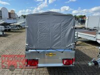 Aussteller / HUMBAUR Steely 750 kg ungebremst 205 x 109 mit Plane & Spriegel, LH 1000