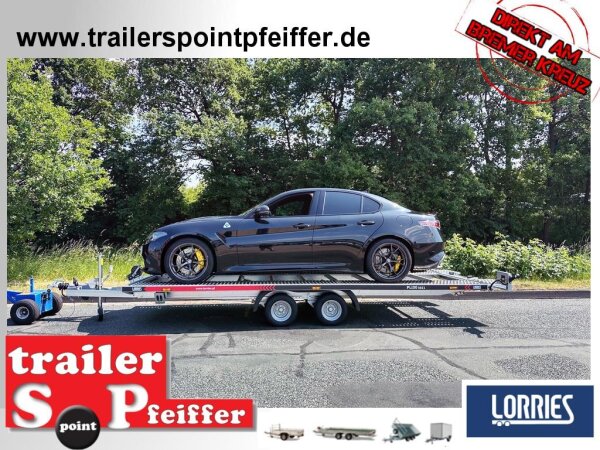 Lorries PLI30-5021 - 3000 kg kippbarer leichter Autotransporter mit ALU Standschienen