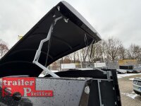 ABVERKAUF /  LORGANO Aero T - GfK Anhänger 1000 kg gebremst schwarz 3280 x 1335 x 1580 geschlossener Motorradanhänger Auffahrrampe abschließbar -Alu Boden - 100 km/h