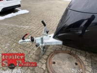 ABVERKAUF /  LORGANO Aero T - GfK Anhänger 1000 kg gebremst schwarz 3280 x 1335 x 1580 geschlossener Motorradanhänger Auffahrrampe abschließbar -Alu Boden - 100 km/h