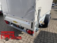 Aussteller / HUMBAUR HA 133015  KV ALU 1300 kg gebremst 303 x 150 mit Hochplane SP-Line 100 KM/H - Stützen