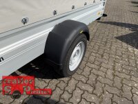 Aussteller / HUMBAUR HA 133015  KV ALU 1300 kg gebremst 303 x 150 mit Hochplane SP-Line 100 KM/H - Stützen