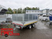 Einzelstück / EDUARD 3318 -GD- 3 Seitenkipper, Auffahrschienen, Bordwände 30cm -3500kg- E & H-Pumpe - Lfh: 63cm -195/50R13 mit 80 cm Stahl - Kastenaufsatz