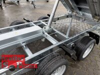 Einzelstück / EDUARD 3318 -GD- 3 Seitenkipper, Auffahrschienen, Bordwände 30cm -3500kg- E & H-Pumpe - Lfh: 63cm -195/50R13 mit 80 cm Stahl - Kastenaufsatz