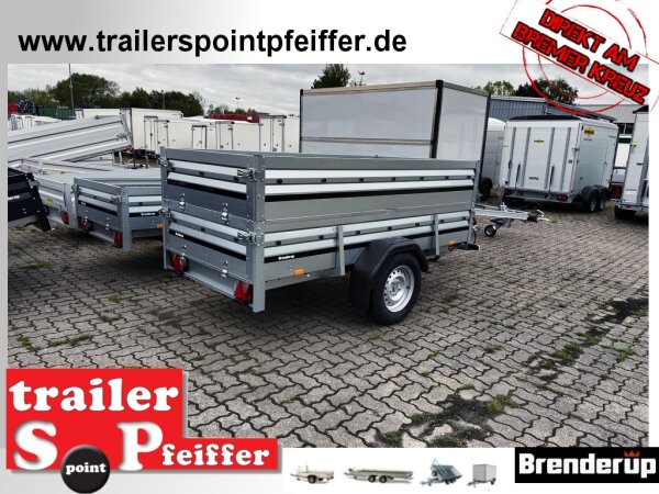 Brenderup 2260 SB 1300 - 258 x 128 x 40 Vorder und Rückwand klappbar - gebremst 1300 KG mit Bordwandaufsatz 40 cm