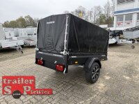Brenderup 1205 SUB 750 LIMITED BLACK EDITION " Der neue Kippi " - ALU Felgen - LED Beleuchtung - SCHWARZ - Hochplane mit Gestell orig. Brenderup