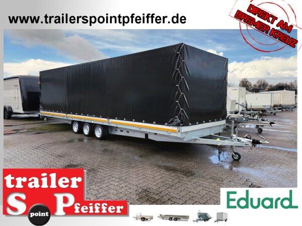 EDUARD 8022 -GT- Hochlader, Bordwände 30cm -3500kg- Lfh: 63cm -195/50R13 mit Hochplane SP-Line