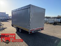 EDUARD 4020 -GD- Hochlader, Bordwände 30cm -2700kg- Lfh: 63cm -195/50R13 mit Hochplane SP-Line - Schiebeplane links und rechts