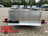 HUMBAUR HKT 183117 S I 310 x 176 I 1800 KG I Absenkanhänger mit Hydraulik mit Stahl - Kastenaufsatz