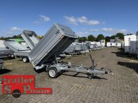 HUMBAUR HUK 152314 I 230 x 140 I 1500 KG I Rückwärtskipper mit Handpumpe mit ALU Aufsatzbordwänden 35 cm